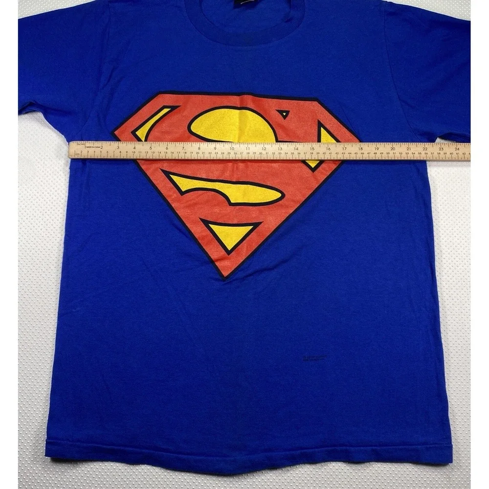 Superman Logo‎ T-Shirt Men's Large Vintage 2000 Single Stitch Warner Bros